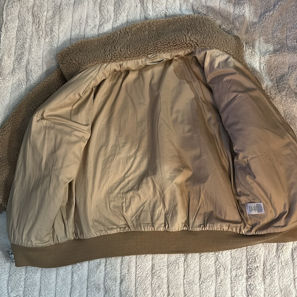 Wilfred Free The Teddy Full Zip Jacket Tan Large with pockets - Picture 8 of 13
